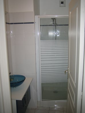 Combined shower/tub, hair dryer