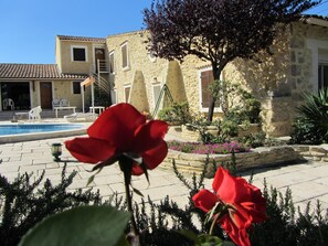 Exterior detail - House near the SEA - private SWIMMING POOL - COUNTRYSIDE - in LANGUEDOC - 15 people (Loupian)