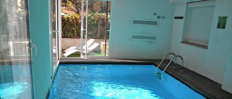 Indoor pool, a heated pool