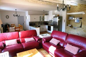 TV, fireplace, ping pong, books