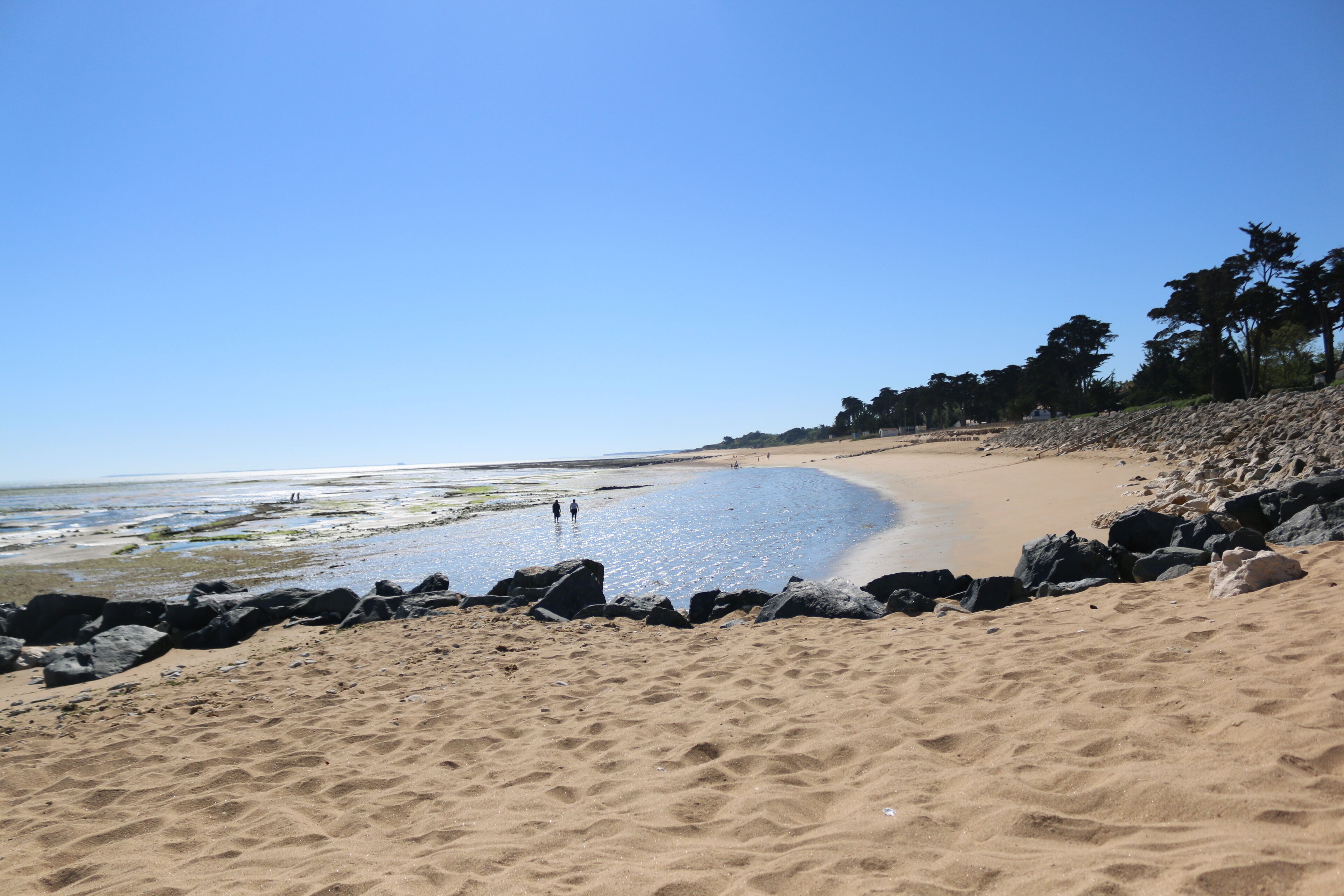 Plage de la Brée à 400 m de notre maison. Marée descendante.Prêt pour la pêche ?