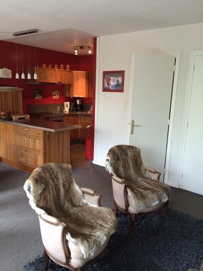 Interior - Light in chalet apartment, beautiful view of Mont Blanc, 200m from the slopes (Chamonix-Mont-Blanc)