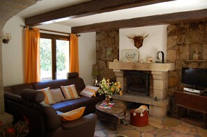 Smart TV, fireplace, DVD player, table tennis