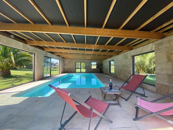 Indoor pool, a heated pool