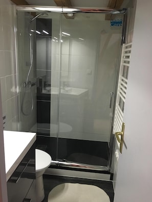 Shower, hair dryer - Nice triplex with balcony and mountain view, near ski- WIFI ACCESS (Saint-Lary-Soulan)
