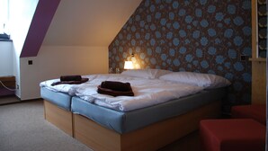 Double or Twin Room, 2 Twin Beds, Non Smoking | Blackout drapes, WiFi (free), bed sheets - Hotel Veveří (Veverská Bítýška)