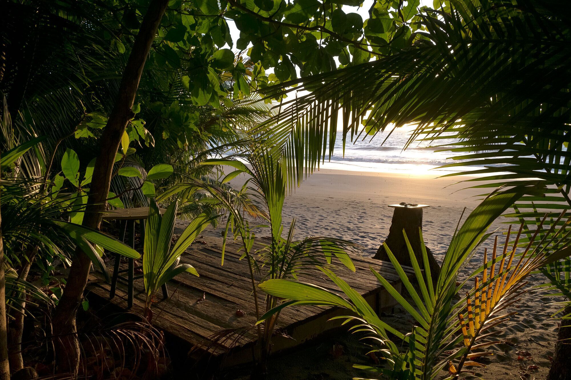 On the beach, sun loungers, beach towels
