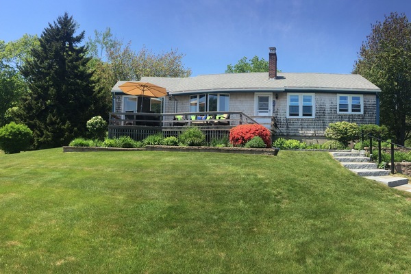 Enjoy morning coffee on our private deck overlooking Little River & the ocean