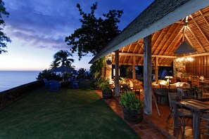 Outdoor dining - St. Lucia Private Oceanfront Secluded Villa with Pool/Full Staff Including Chef (Anse Galet)