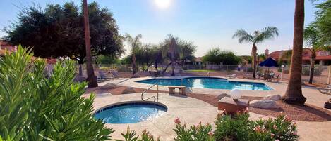 Outdoor pool, a heated pool