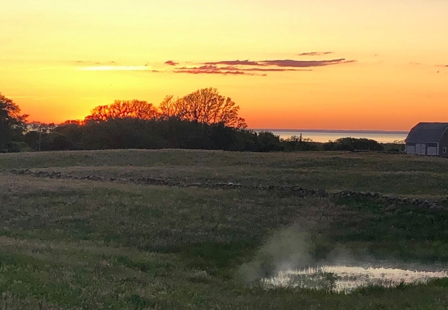 Block Island - Crescent Beach with Beautiful Sunset Views over Mitchell Farm