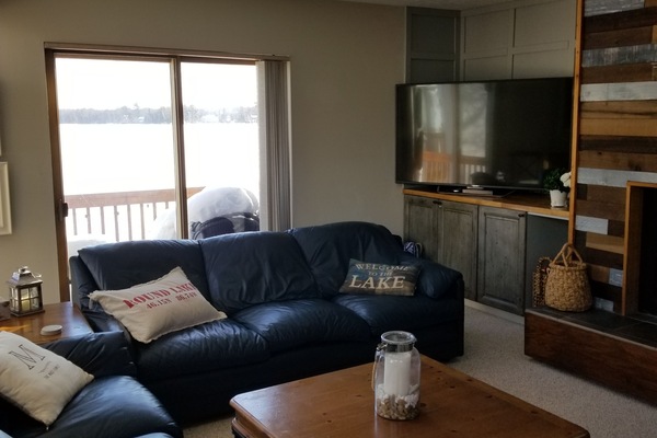 Living room with access to upper deck