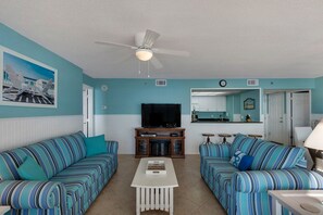 Living area - Oceanfront Bliss in Panama City Beach! 2BR Condo for 8 at Long Beach Resort. (Panama City Beach)