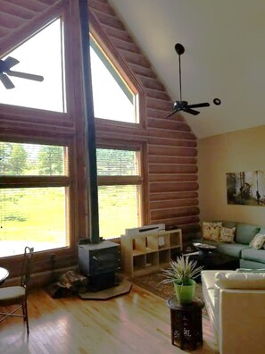 Smart TV y chimenea 