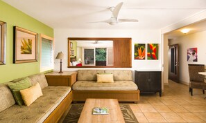 Living area - Oceanview #101 at Hana Kai Maui - 1 Bedroom Corner Unit, Amazing View!  (Hana)