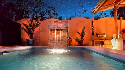 Walk to the Beach From your 2+ Bdrm Villa With Private Pool and outdoor Rancho!