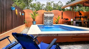 Outdoor dining - Walk to the Beach From your 2+ Bdrm Villa With Private Pool and outdoor Rancho! (Bejuco)