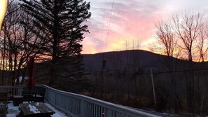 Outdoor dining - Catskill Mountain Retreat -- private, beautiful views, hot tub, game rm, firepit (Lexington)
