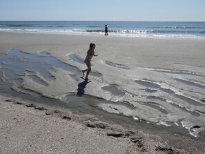On the beach, sun loungers, beach towels - 1st Floor! Ocean Side Condo on Shore Drive - WiFi, Recent Remodel! (Myrtle Beach)
