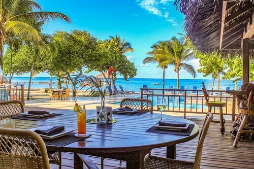 Elegant Custom Beachfront Villa With Floor To Ceiling Glass Walls, 180 Sea-View 