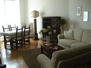 Fernseher, DVD-Player, Bücher