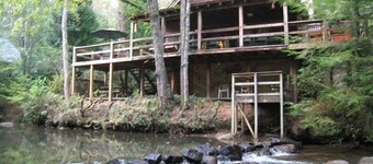 Waterfront Cabin on Trout Stream W/ Hot Tub, & Internet