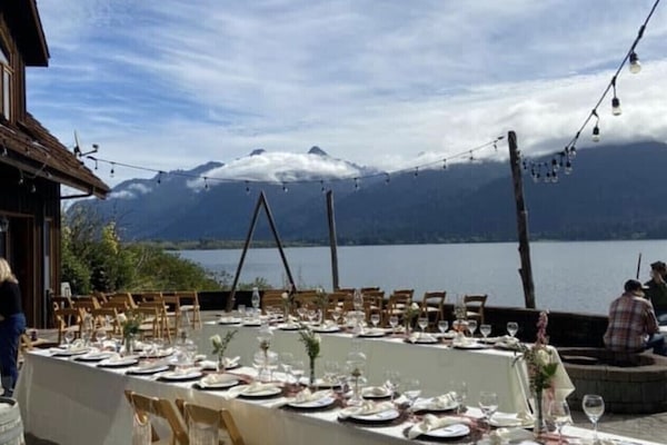 Outdoor banquet area