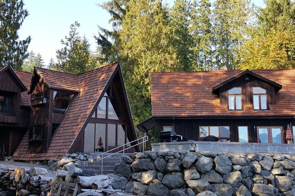 Three bedroom on the left and Two bedroom on the right. view from lake shore