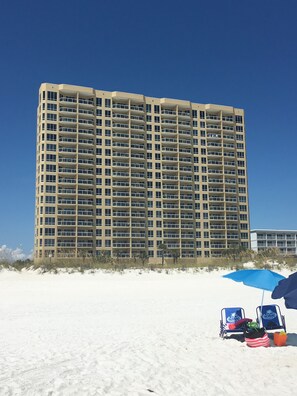 Exterior - Guests Rate Us Exceptional: Beach chairs  & umbrellas available for rent. (Pensacola Beach)