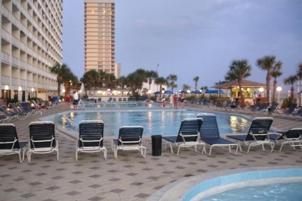Summit Pools , two pools one heated, a kiddie pool , a few steps to the beach