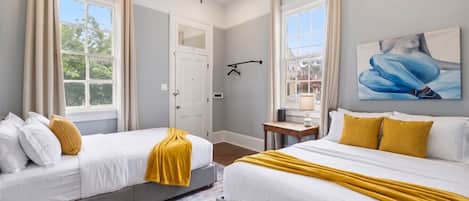 3 bedrooms, desk, iron/ironing board, travel crib