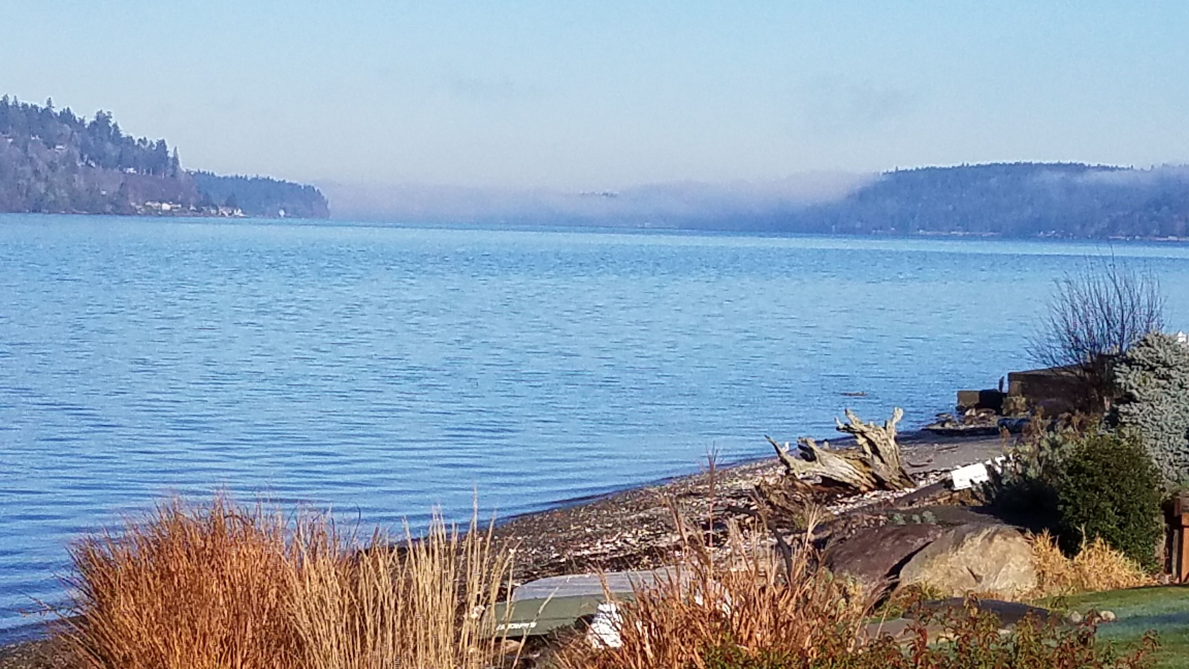 Agate Pass and Bainbridge Island to the right.  East Bremerton to the left.