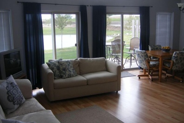 Great Room to Pond - Fresh Paint, New Rug, Coffee Table, & Curtains Since Photo!
