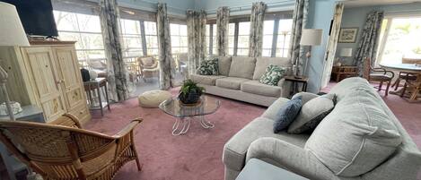 Smart TV, DVD player, books