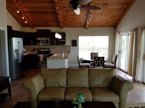 Smart TV, DVD player, books, music library