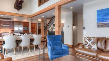 TV connectée, cheminée, jeux vidéo, lecteur de DVD