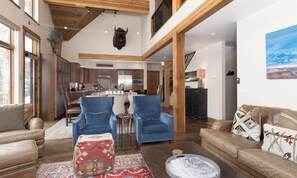 Smart TV, fireplace, video games, DVD player
