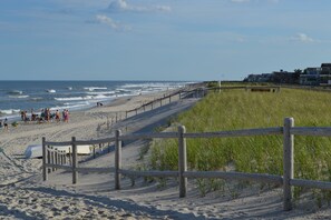 Beach nearby, sun loungers