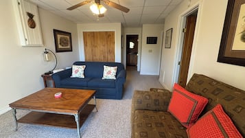Smart TV, fireplace, stereo