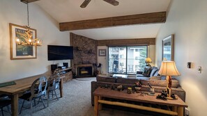 TV, fireplace, DVD player