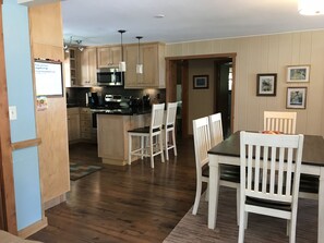 Dining room and kitchen