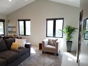 Smart TV, DVD player, books, video library