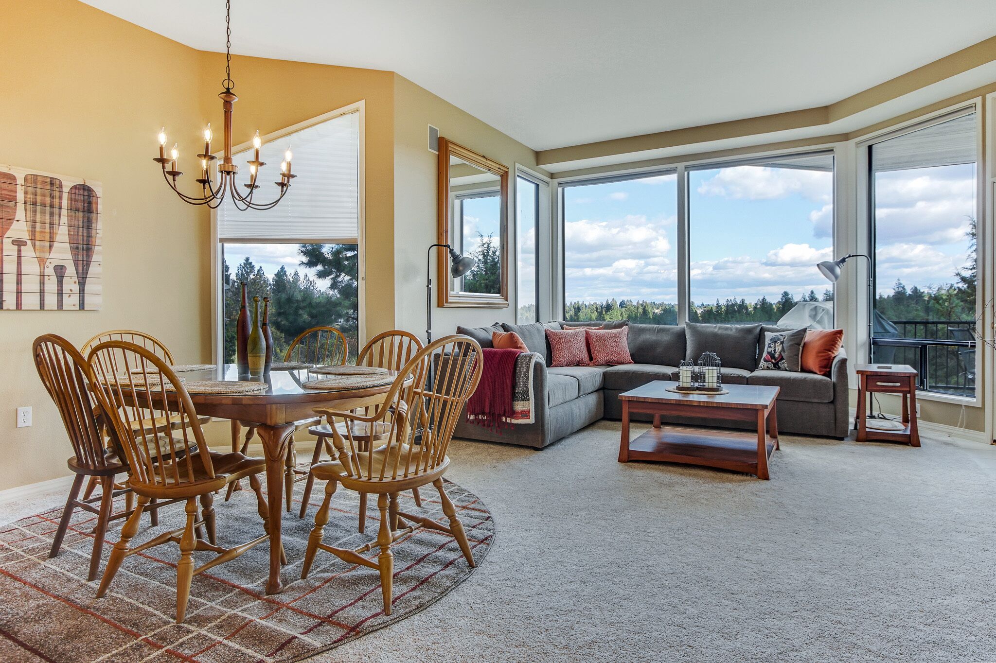 Smart TV, fireplace, DVD player, books