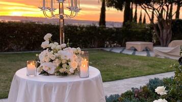 Outdoor banquet area