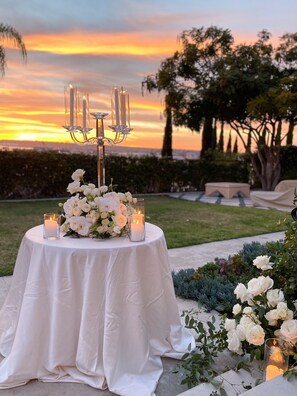 Outdoor banquet area
