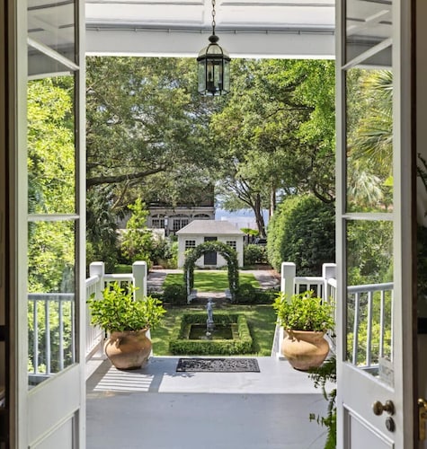 True Southern Historic Charm by the Battery with Enchanting Charleston Gardens