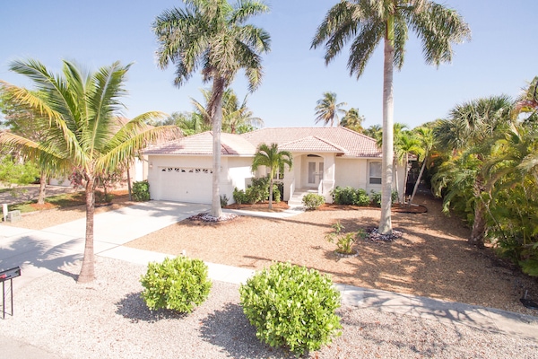 Front of home, located on quiet street, with full use of 2-car garage.