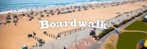 Beach nearby, sun loungers