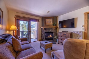 TV, fireplace, DVD player, foosball