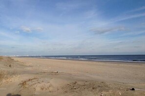 Beach nearby, sun loungers